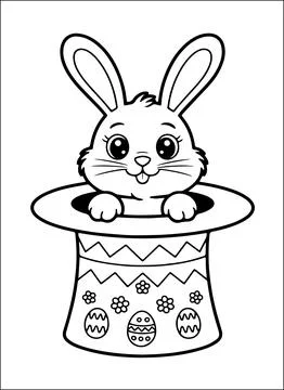 Cute Kawaii Easter Coloring Book for Kids Stock Illustration
