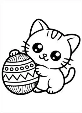Cute Kawaii Easter Coloring Book for Kids Stock Illustration