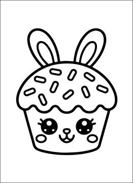 Cute Kawaii Easter Coloring Book for Kids Stock-Illustration