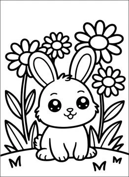 Cute Kawaii Easter Coloring Book for Kids Stock-Illustration