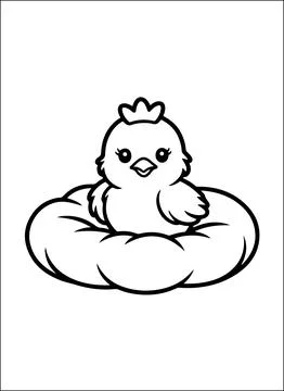 Cute Kawaii Easter Coloring Book for Kids Stock Illustration