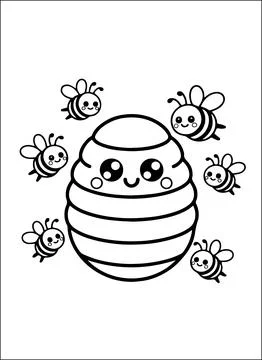 Cute Kawaii Easter Coloring Book for Kids Stock Illustration