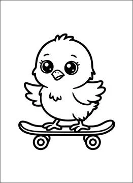 Cute Kawaii Easter Coloring Book for Kids Stock Illustration