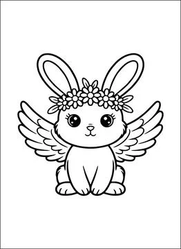 Cute Kawaii Easter Coloring Book for Kids Stock Illustration
