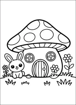 Cute Kawaii Easter Coloring Book for Kids Stock Illustration