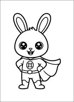 Cute Kawaii Easter Coloring Book for Kids Stock Illustration