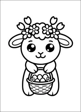 Cute Kawaii Easter Coloring Book for Kids Stock-Illustration