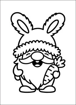 Cute Kawaii Easter Coloring Book for Kids Stock Illustration