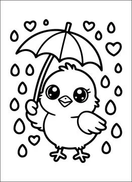 Cute Kawaii Easter Coloring Book for Kids Stock Illustration