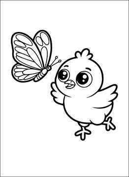 Cute Kawaii Easter Coloring Book for Kids Stock Illustration