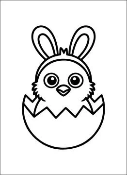 Cute Kawaii Easter Coloring Book for Kids Stock Illustration