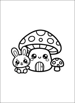 Cute Kawaii Easter Coloring Book for Kids Stock-Illustration
