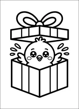 Cute Kawaii Easter Coloring Book for Kids Stock Illustration