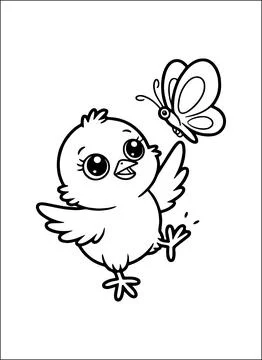 Cute Kawaii Easter Coloring Book for Kids Illustrazione stock
