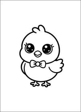 Cute Kawaii Easter Coloring Book for Kids Stock Illustration