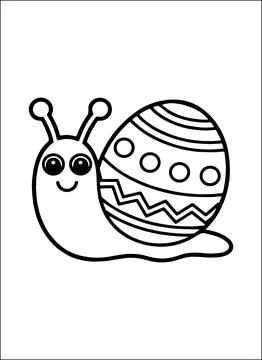 Cute Kawaii Easter Coloring Book for Kids Stock Illustration