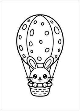 Cute Kawaii Easter Coloring Book for Kids Stock Illustration
