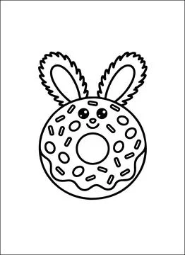 Cute Kawaii Easter Coloring Book for Kids Illustrazione stock