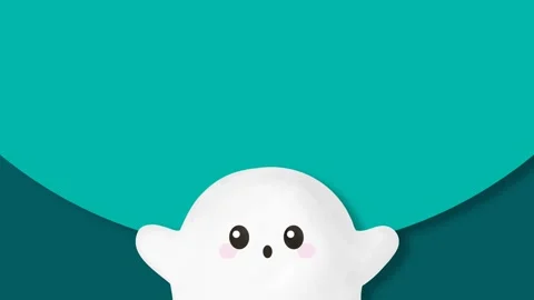 Cute Kawaii Ghost Floating Motion Graphic Background for Halloween Celebrat.. 스톡 동영상 345123691