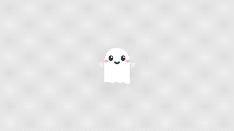 Cute kawaii ghosts floating on black background for halloween 스톡 동영상 345265137