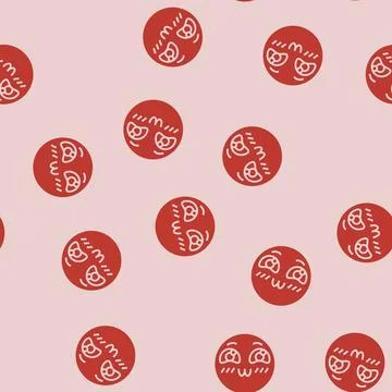Cute kawaii glyph seamless pattern イラスト素材