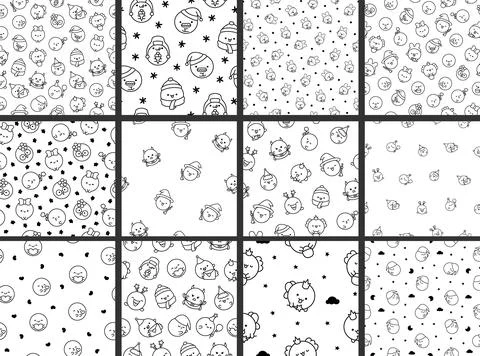 Cute kawaii soap bubble. Coloring Page. Stock Illustration