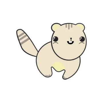 Cute Kawaii Squirrel Stock Illustration