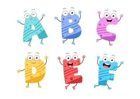Cute kid alphabet vector set Stock-Illustration