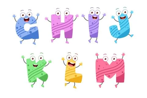 Cute kid alphabet vector set Ilustración de archivo