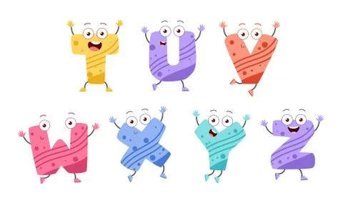 Cute kid alphabet vector set Stock-Illustration