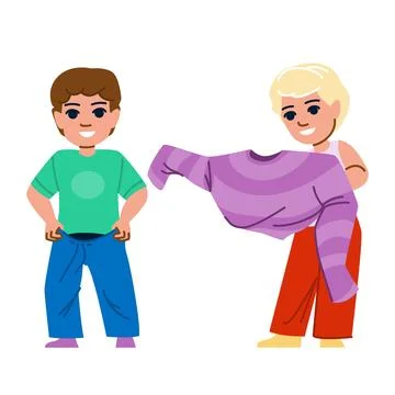 Cute kid boy dressing up vector Stock Illustration