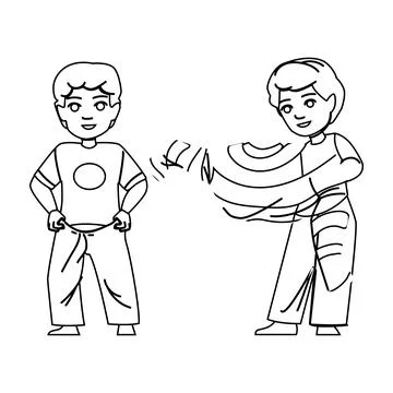 Cute kid boy dressing up vector Stock Illustration