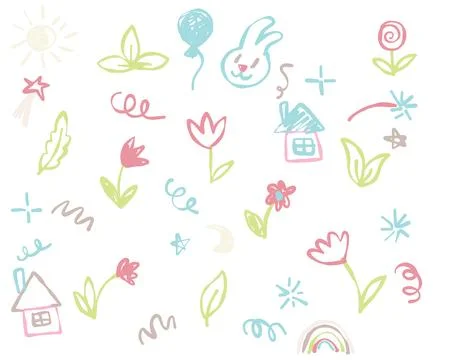 Cute kid doodle. Stock Illustration