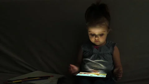Cute kid girl using digital tablet. Stock Footage 169660876