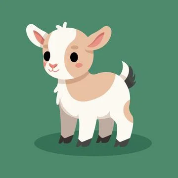 Cute Kid Goat Vector Illustration Stock Illustration
