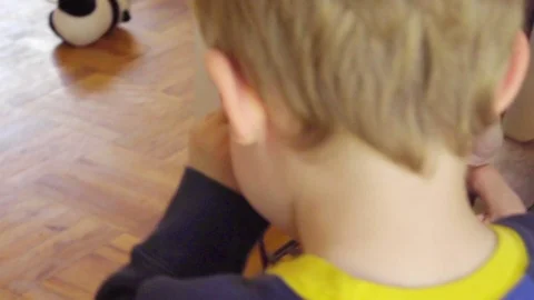 Cute kid mugs for a camera Stock Footage 76282713