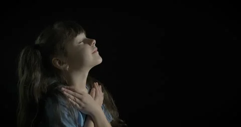 Cute kid is praying. Stock Footage 166913855