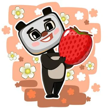 Cute kid Teddy panda Bear stretches out his hand offering treat. He wants to  Stock Illustration