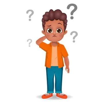 Cute kid thinking idea vector Stock Illustration