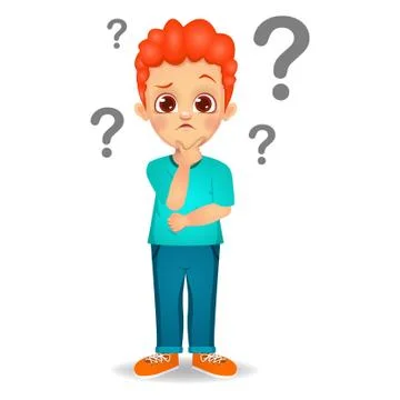 Cute kid thinking idea vector Stock Illustration
