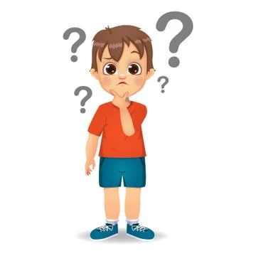 Cute kid thinking idea vector Illustrazione stock