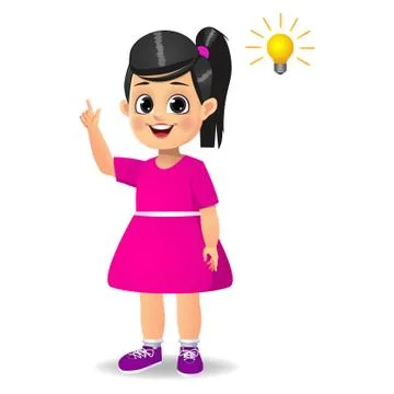 Cute kid thinking idea vector Stock Illustration