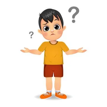 Cute kid thinking idea vector Stock Illustration