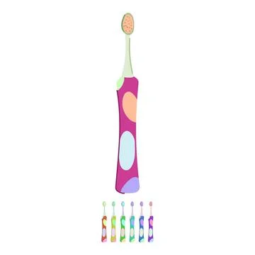 Cute kid toothbrush vector cartoon graphic Stock Illustration