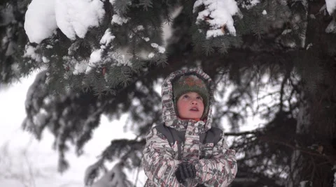 Cute kid under the Christmas tree Stock Footage 46805815