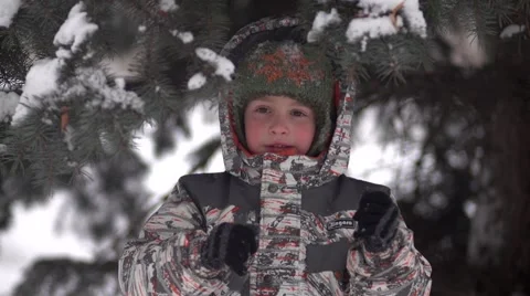 Cute kid under the Christmas tree Stock Footage 46990585