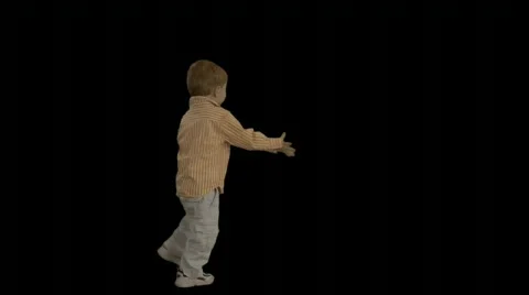 Cute Kid Walking Stock Footage 78914
