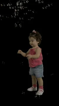 Cute Kids Chase Bubbles Stock Footage 78733