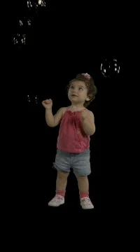 Cute Kids Chase Bubbles Stock Footage 78737