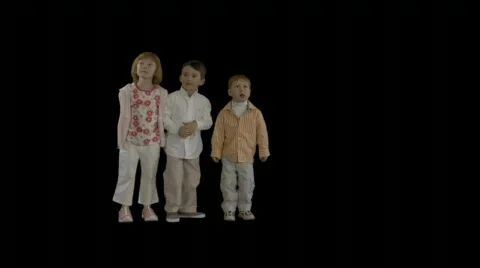 Cute Kids Chase Bubbles Stock Footage